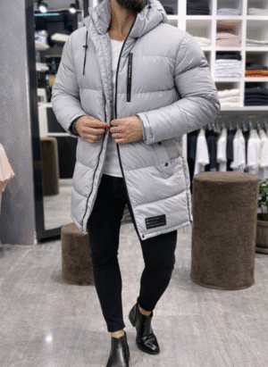 Мъжко дълго яке с качулка