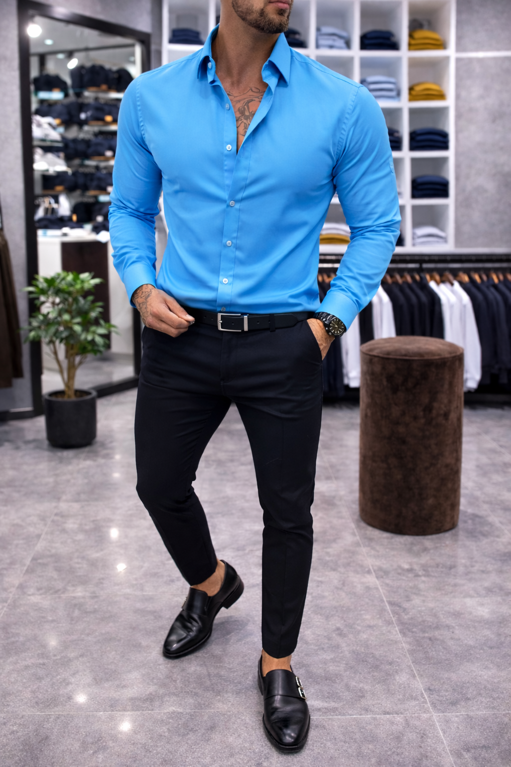 Мъжка официална риза R-1010