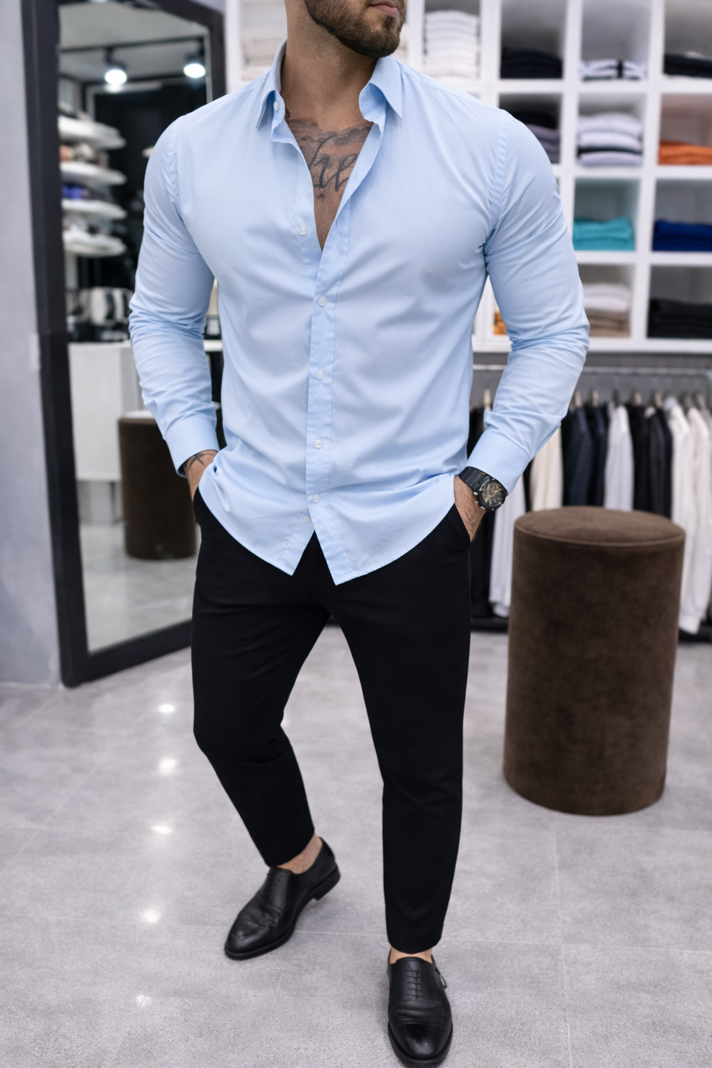 Мъжка официална риза R-1004 - Image 2