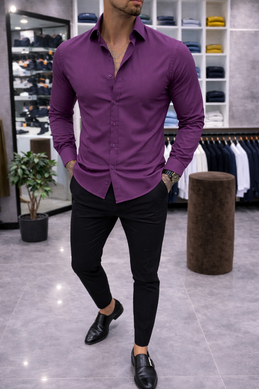 Мъжка официална риза R-1011 - Image 2