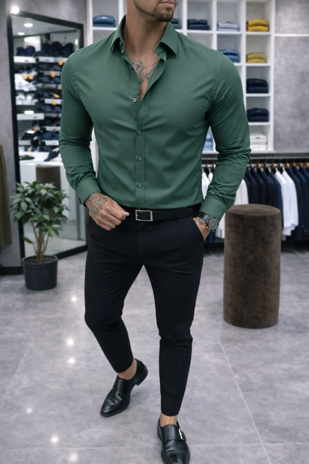 Мъжка официална риза R-1014