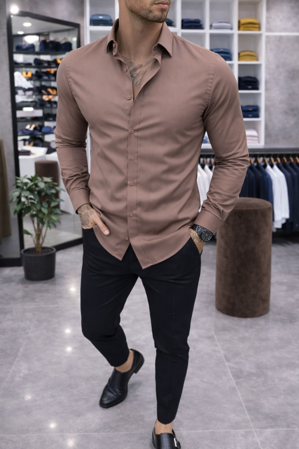 Мъжка официална риза R-1017